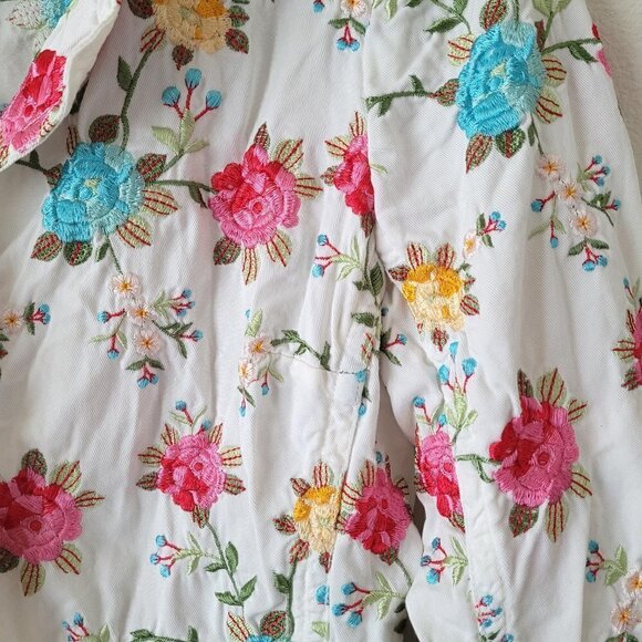 Johnny Was Spring Floral Embroidered Boho Blazer Jacket - Picture 6 of 7